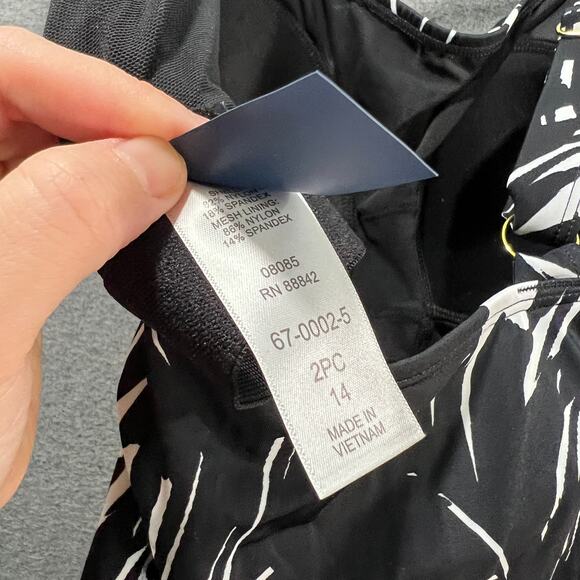 Kim Gravel x Swimsuits Scoop Neck Tankini Set w/ Bike Shorts Black Size 14 - Picture 8 of 9